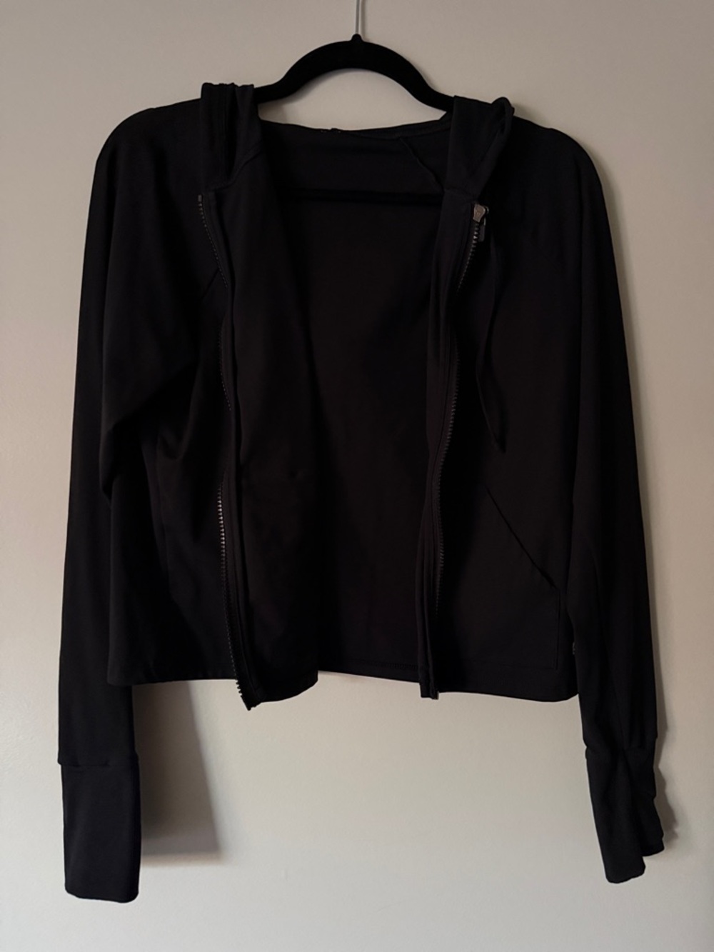 Fabletics Black Zip-Up Hooded Sweatshirt